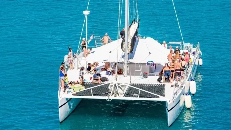 a group of people on a boat in a large body of water